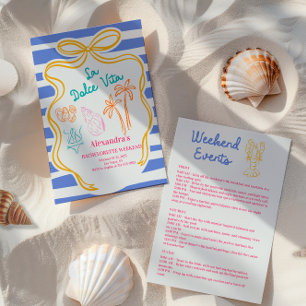 Tropical Poolside Bachelorette Weekend Invitation