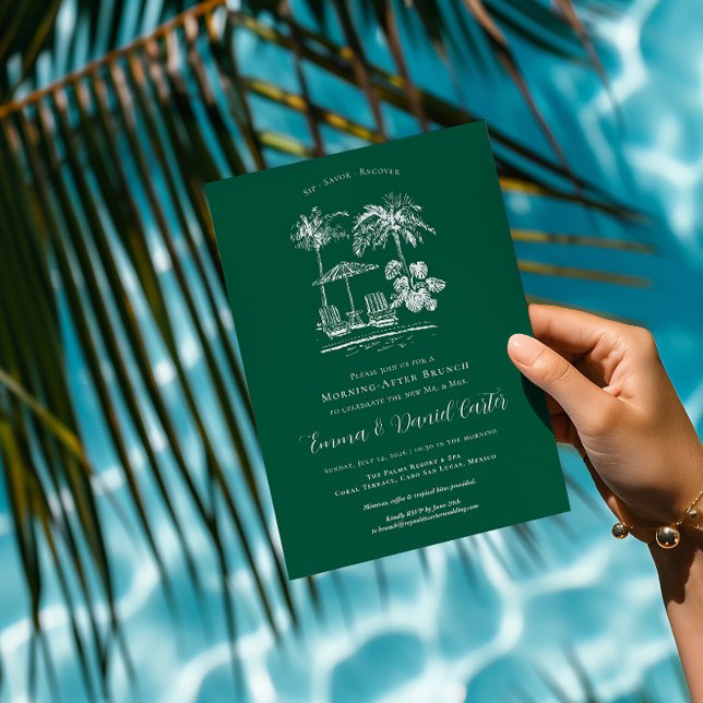 Tropical Poolside | Morning After Wedding Brunch Invitation (Creator Uploaded)