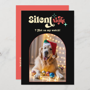 Tropical Pop Funny Retro Pet Dog Christmas Photo Holiday Card
