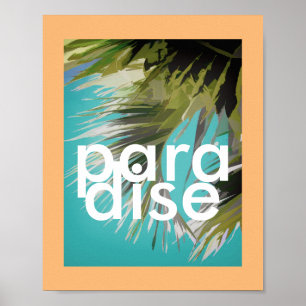 tropical poster with text paradise tropical palm