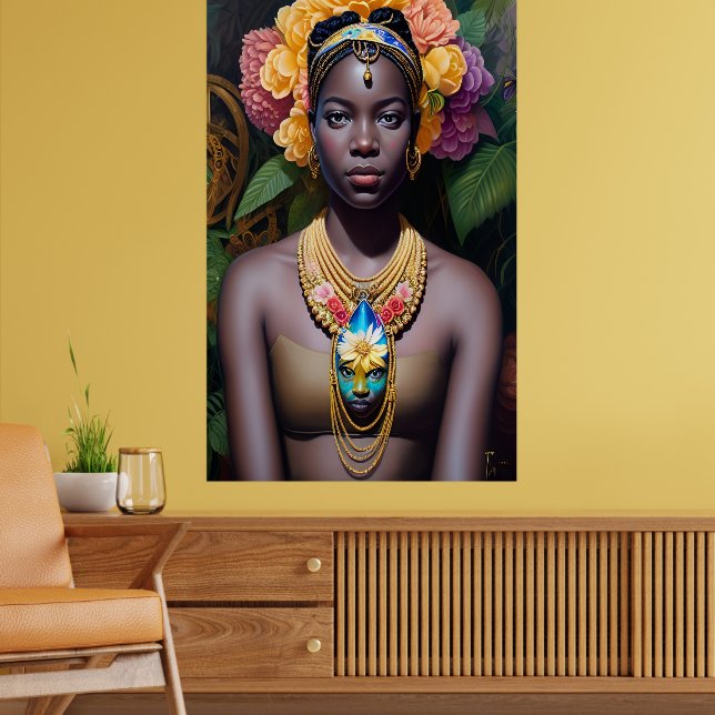 Tropical princess with large necklace poster (Living Room 2)