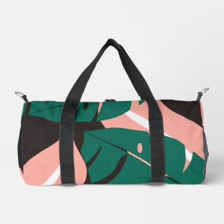 Tropical Print Black Bold  Duffle Bag