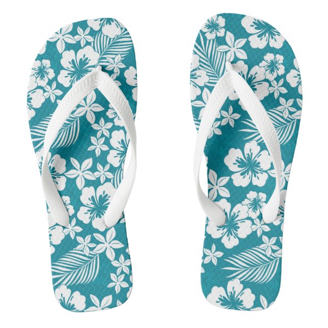 Tropical Print Flip Flops (Footbed)