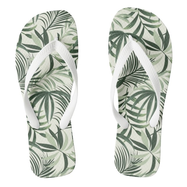 Tropical Print Flip Flops (Footbed)