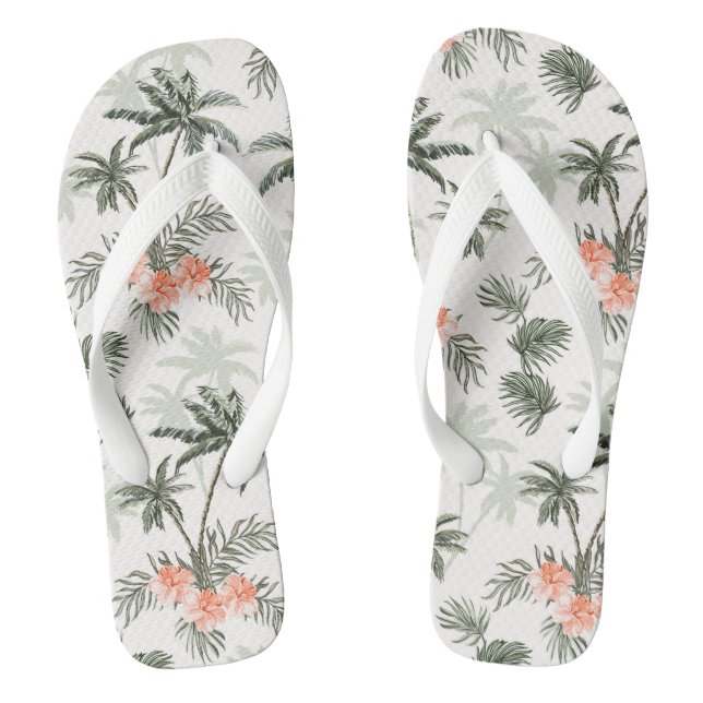 Tropical Print Flip Flops (Footbed)