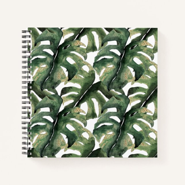 Tropical print in watercolor notebook (Front)