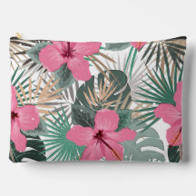 Tropical Print Pink Hibiscus Large