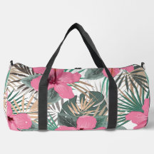 Tropical Print Pink Hibiscus Large