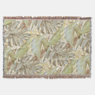 Tropical print sherpa blanket