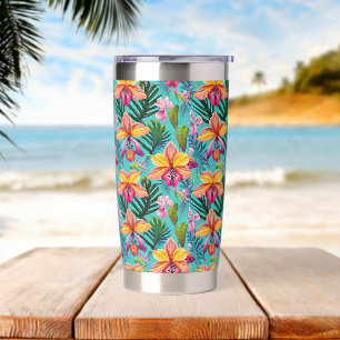 Tropical Print Thermal Tumbler