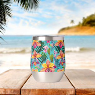 Tropical Print Wine Tumbler