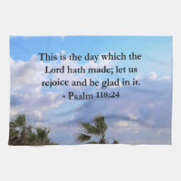 TROPICAL PSALM 118:24 OCEAN AND PALM TREES