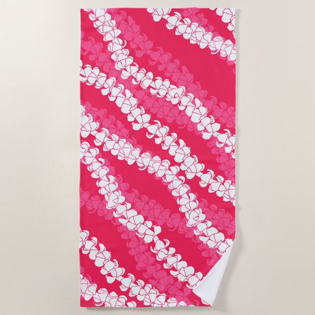 Tropical puakenikeni beach towel (Front)