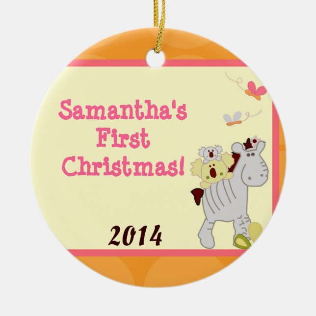Tropical Punch Safari Personalised Name Ornament (Front)
