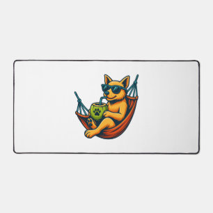 Tropical Pup Vibes Desk Mat