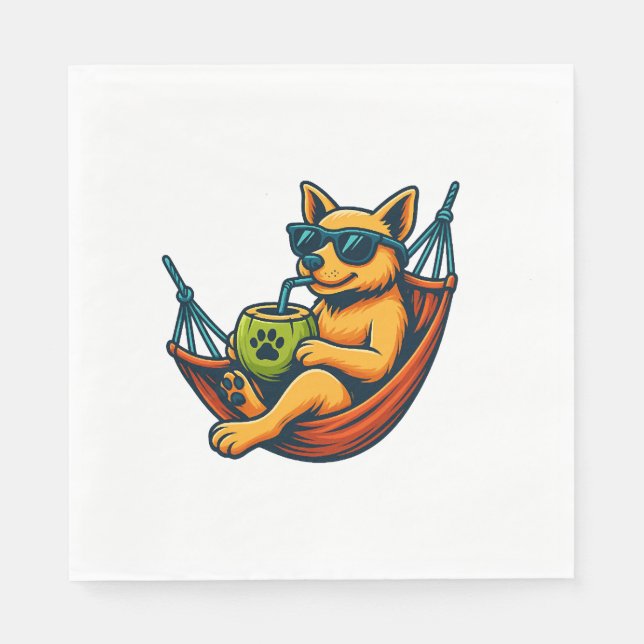 Tropical Pup Vibes Napkin (Front)
