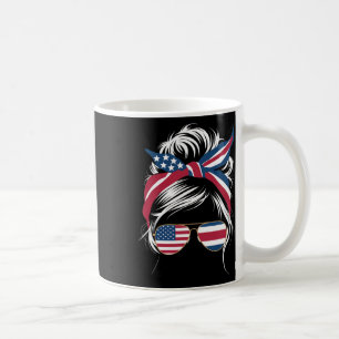 Tropical Pura Vida Messy Hair Bun Usa American Cos Coffee Mug
