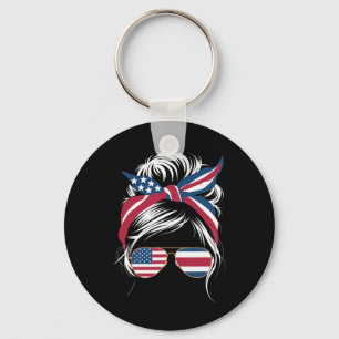 Tropical Pura Vida Messy Hair Bun Usa American Cos Key Ring