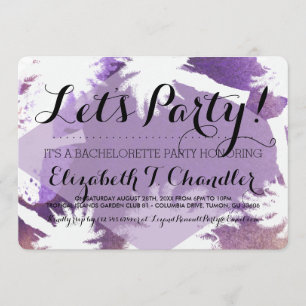 Tropical Purple Bachelorette Party Invites