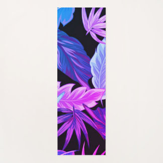 Tropical Purple Botanical Leaves Yoga Mat