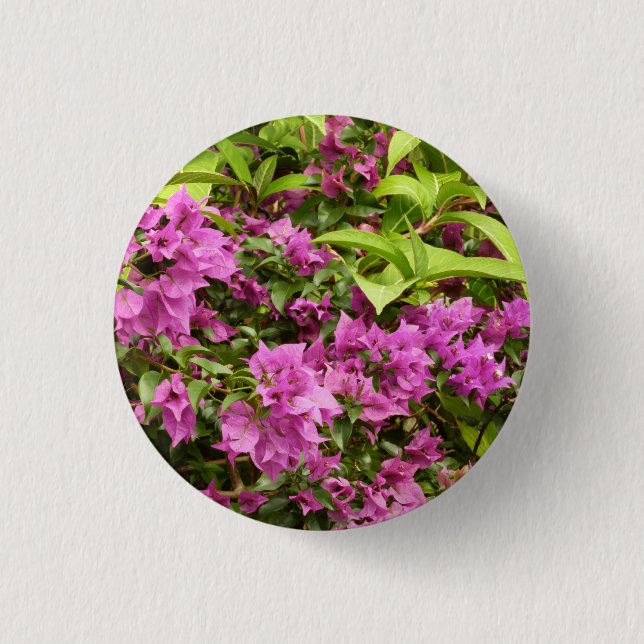 Tropical Purple Bougainvillea Floral 3 Cm Round Badge (Front)