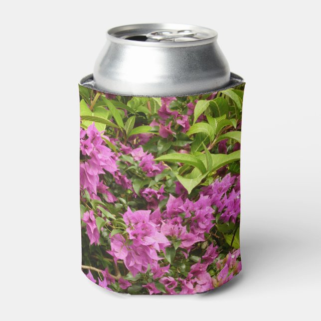 Tropical Purple Bougainvillea Floral Can Cooler (Can Front)
