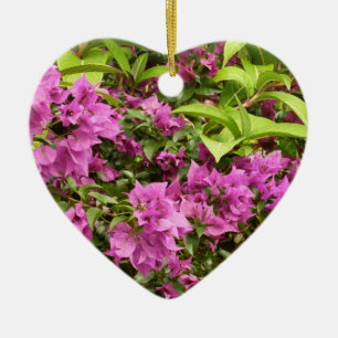 Tropical Purple Bougainvillea Floral Ceramic Ornament