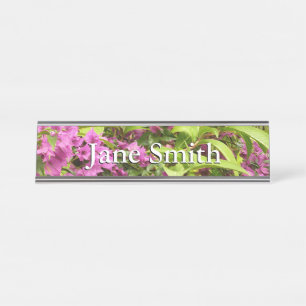 Tropical Purple Bougainvillea Floral Desk Name Plate