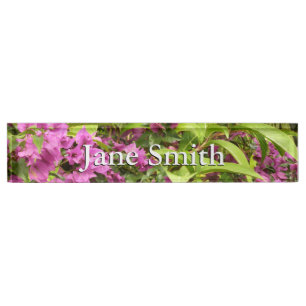 Tropical Purple Bougainvillea Floral Nameplate