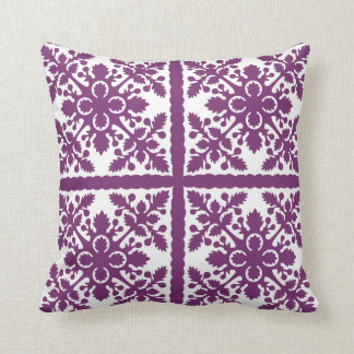 Tropical Purple Hawaiian Quilt 20"x20" Pillow