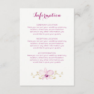 Tropical Purple Orchid Floral Information Cards