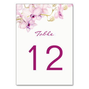 Tropical Purple Orchid Table Number Cards
