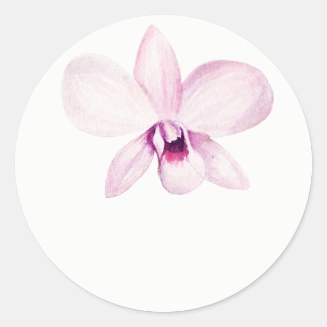 Tropical Purple Orchid Wedding Favour Stickers (Front)
