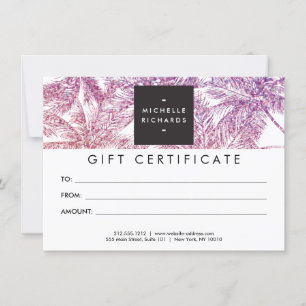 Tropical Purple/Pink Glitter Palms Gift Card