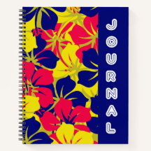 Tropical Purple Pink Yellow Floral Pattern Journal