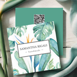Tropical QR Code Business Card –Tropical Flower