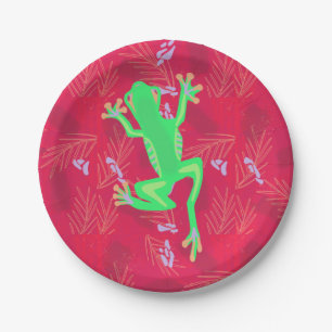 Tropical Rain Forest Tree Frog Paper Plate