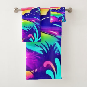 Tropical Rainbow Beach Dream Bath Towel Set