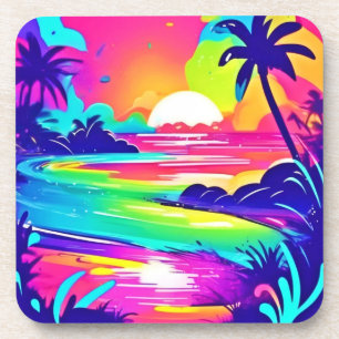 Tropical Rainbow Beach Dream Coaster
