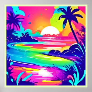 Tropical Rainbow Beach Dream Poster