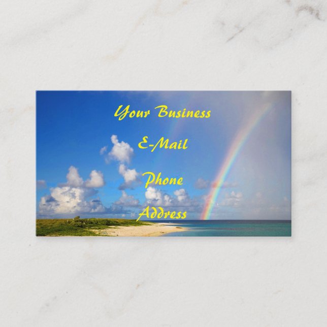 Tropical Rainbow Beach Island Business Card (Front)