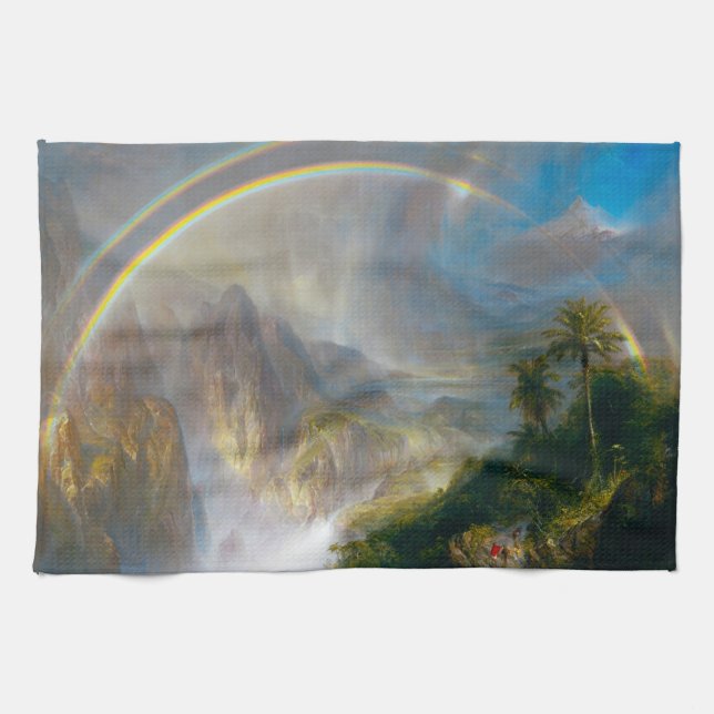 Tropical Rainbow Painting Kitchen Towel (Horizontal)