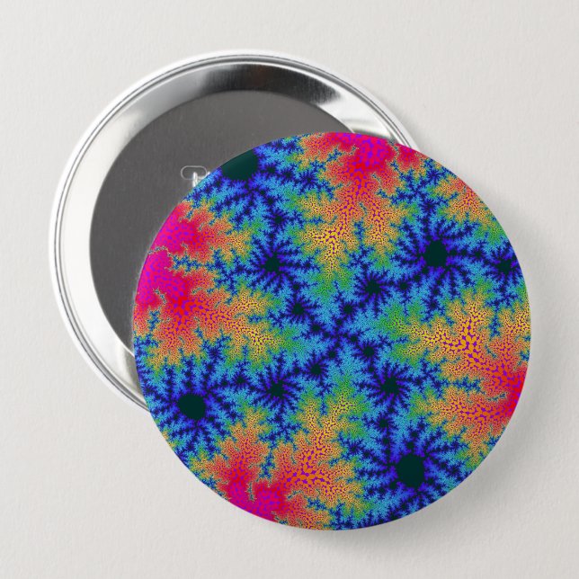 Tropical Rainbow Speckle 10 Cm Round Badge (Front & Back)