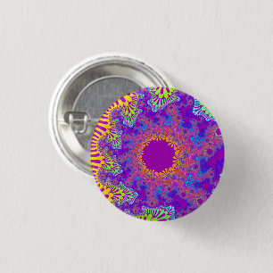 Tropical Rainbow Sunburst Small Button