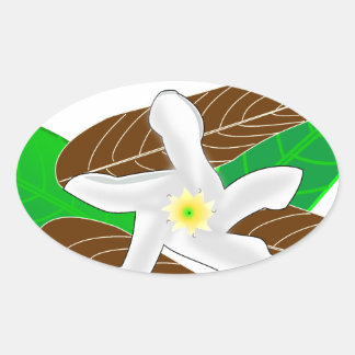 Tropical Rainforest Flower Oval Sticker
