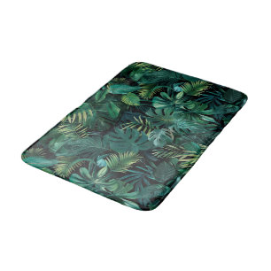 Tropical Rainforest Leaves Bath Mat
