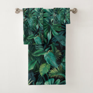 Tropical Rainforest Leaves Bath Towel Set