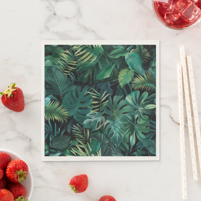 Tropical Rainforest Leaves Napkin (Insitu)