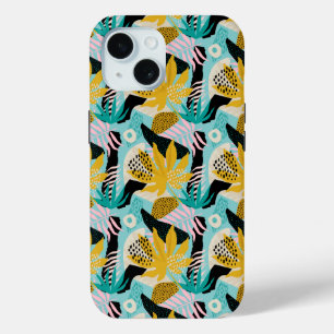 Tropical Rainforest Leaves Pattern iPhone 15 Case