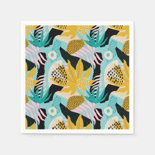 Tropical Rainforest Leaves Pattern Napkin